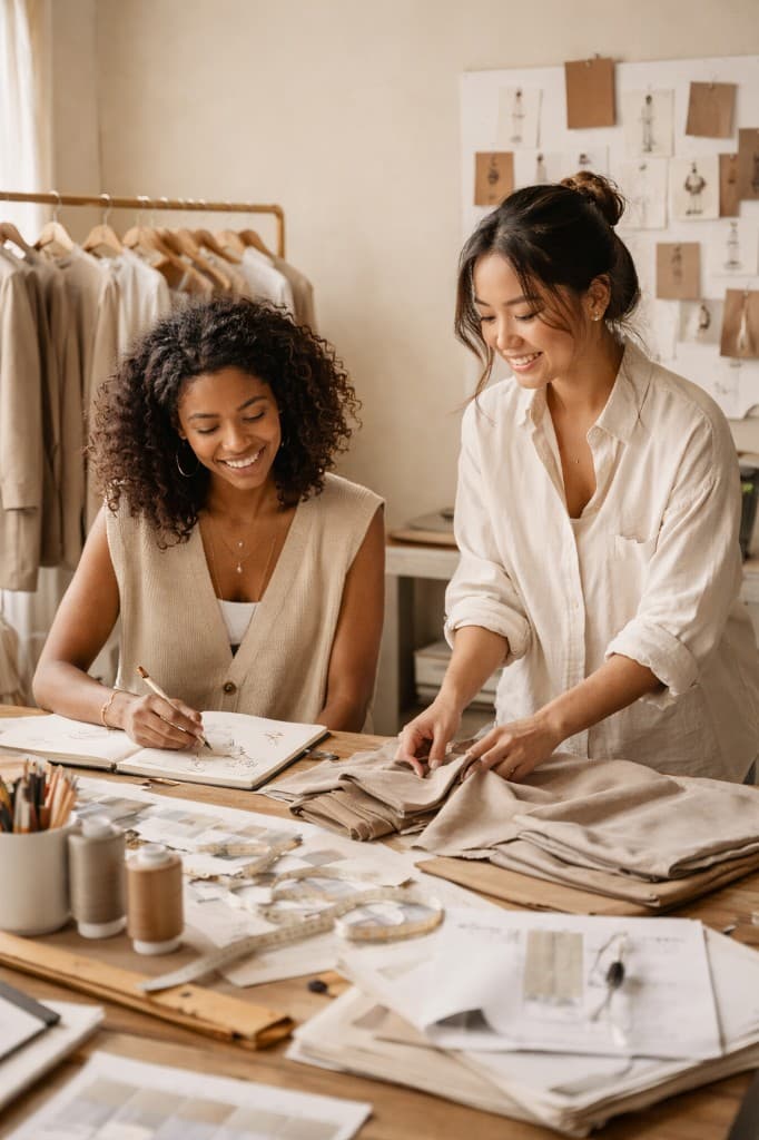 Design team collaborating on new collections